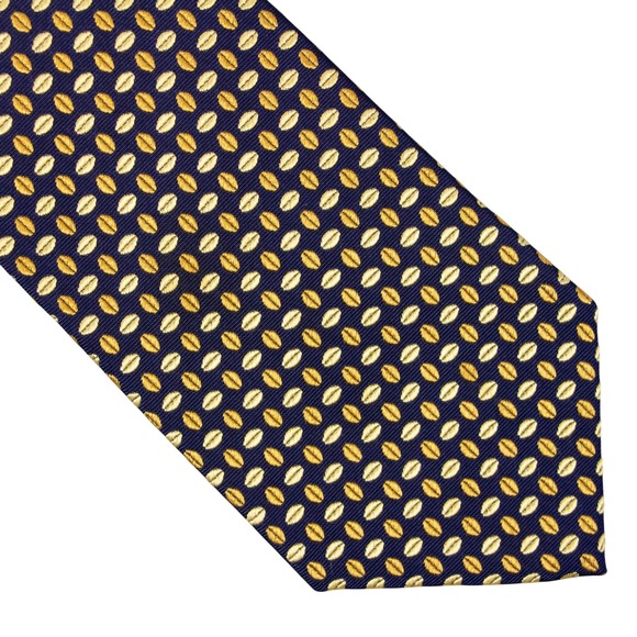 Brooks Brothers Other - Brooks Brothers Makers Navy Blue Gold Geometric Silk Tie Woven in England USA